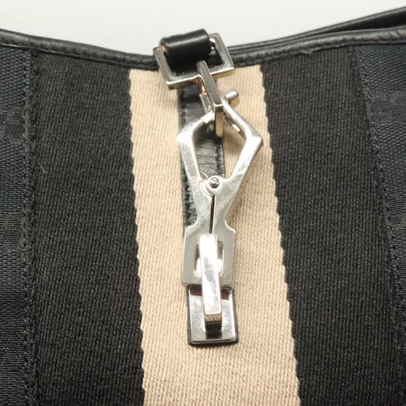 GUCCI GG Canvas Jackie Sherry Line Bag Black Silver 001 4075 Auth yk18571 - Picture 11 of 16
